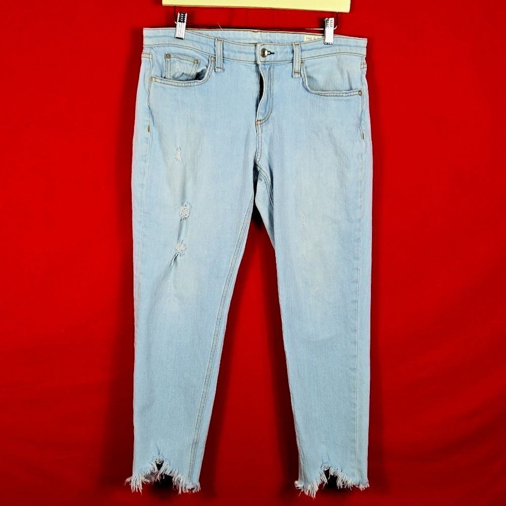 rag & bone Light Wash Distressed Boyfriend Jeans